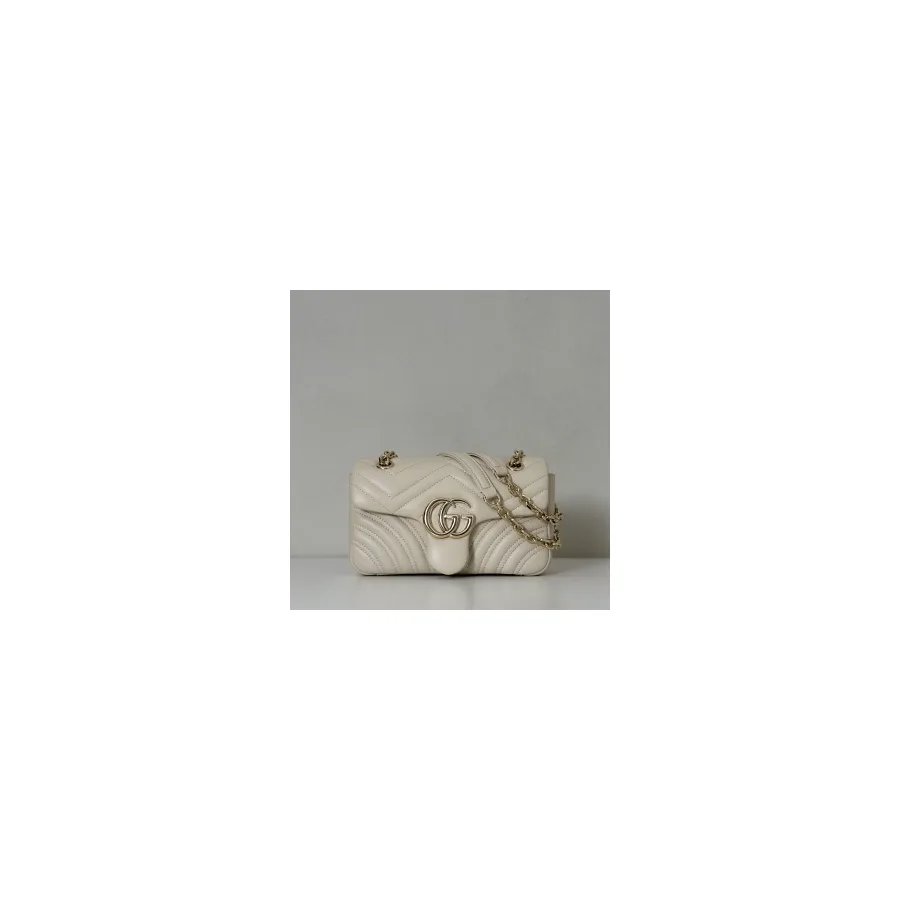 Gucci cream Marmont flap bag — ref 770028