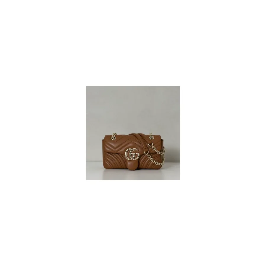 Gucci brown Marmont flap bag — ref 770034