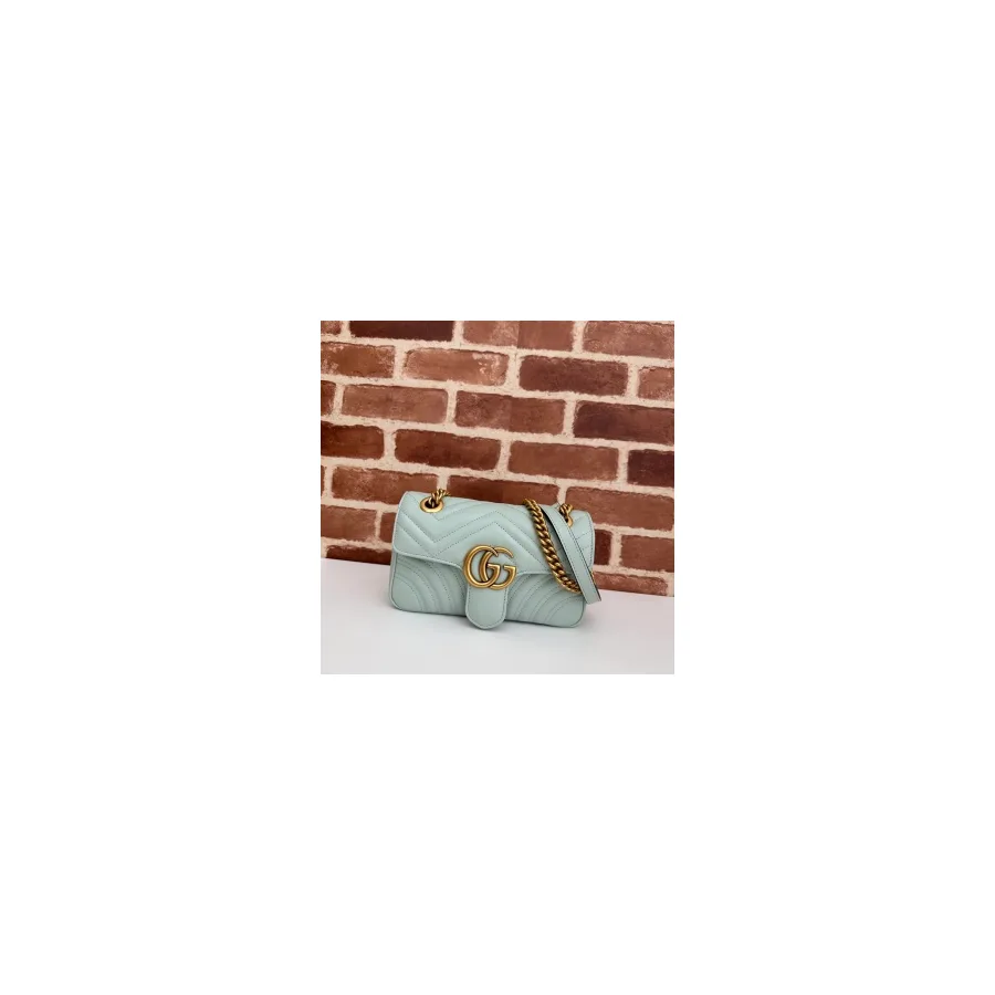Gucci mint Marmont flap bag — ref 770147