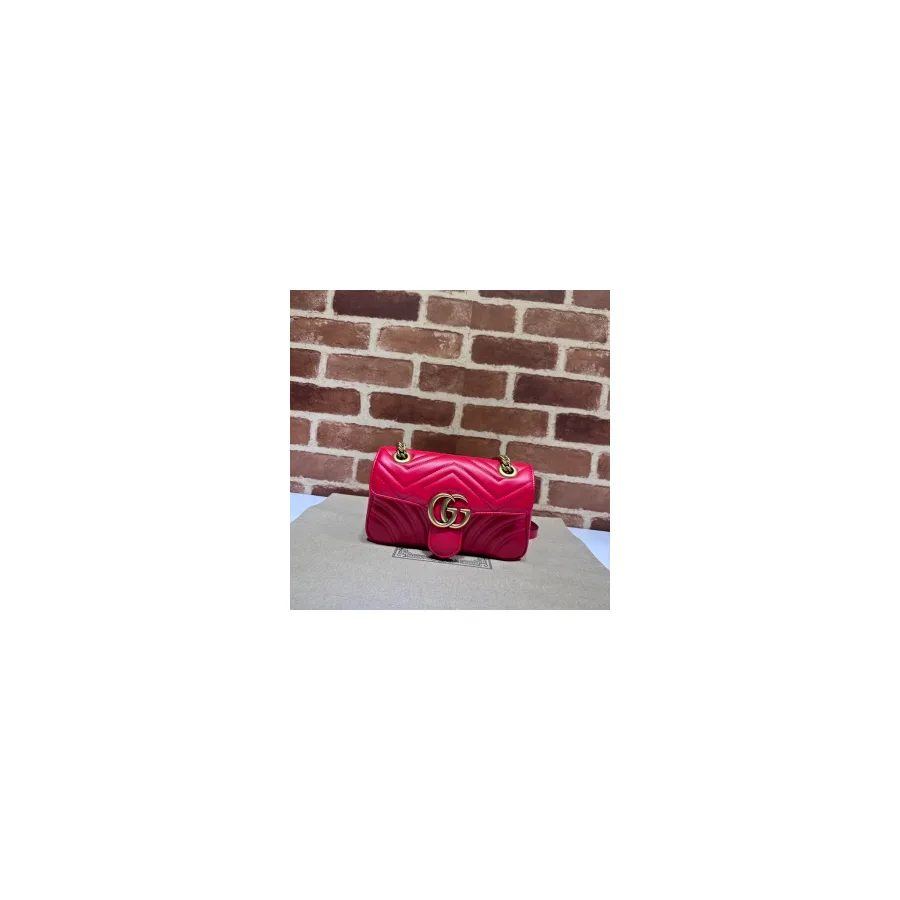 Gucci pink Marmont flap bag — ref 770148