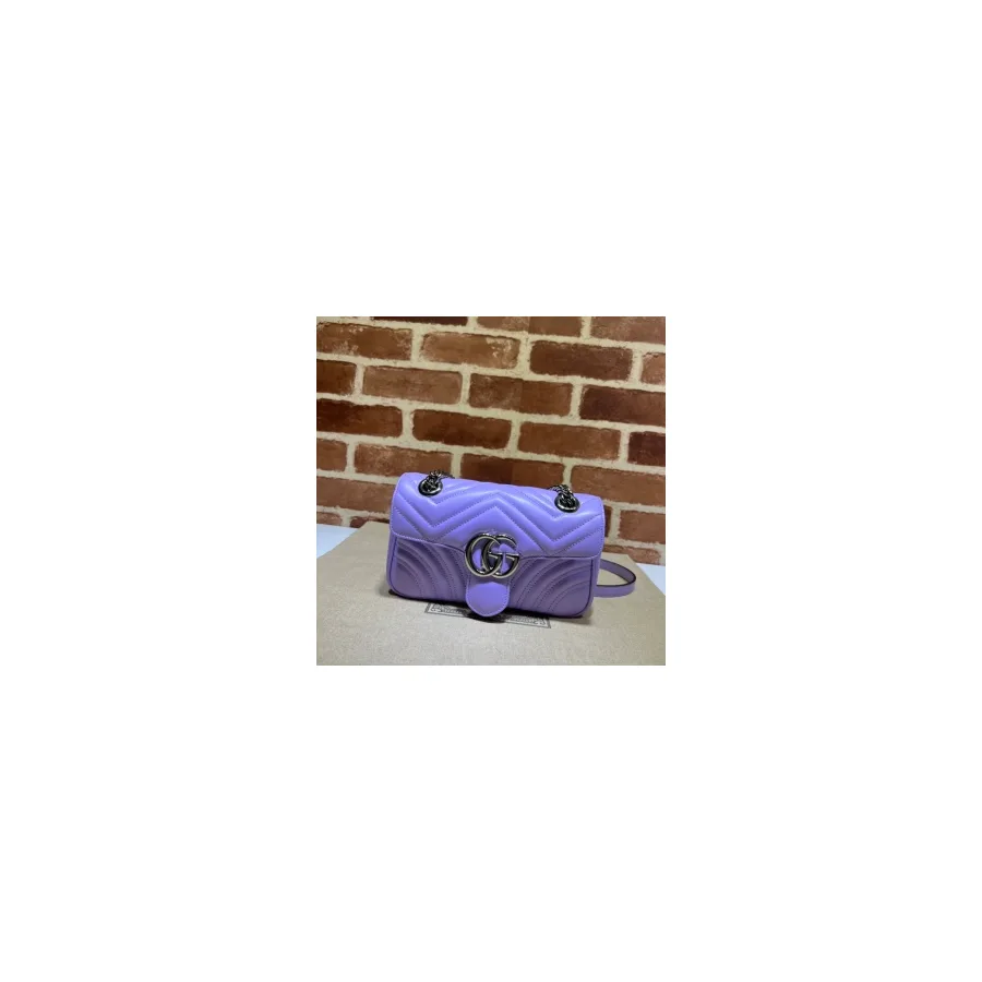 Gucci lilac Marmont flap bag — ref 770149