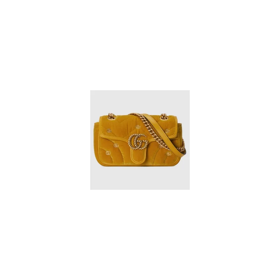 Gucci ochre Marmont flap bag — ref 770152