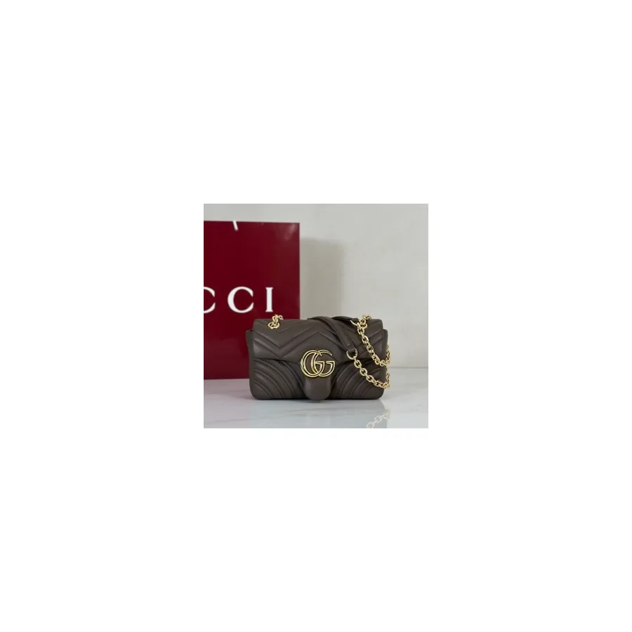 Gucci dark grey Marmont flap bag — ref 798958