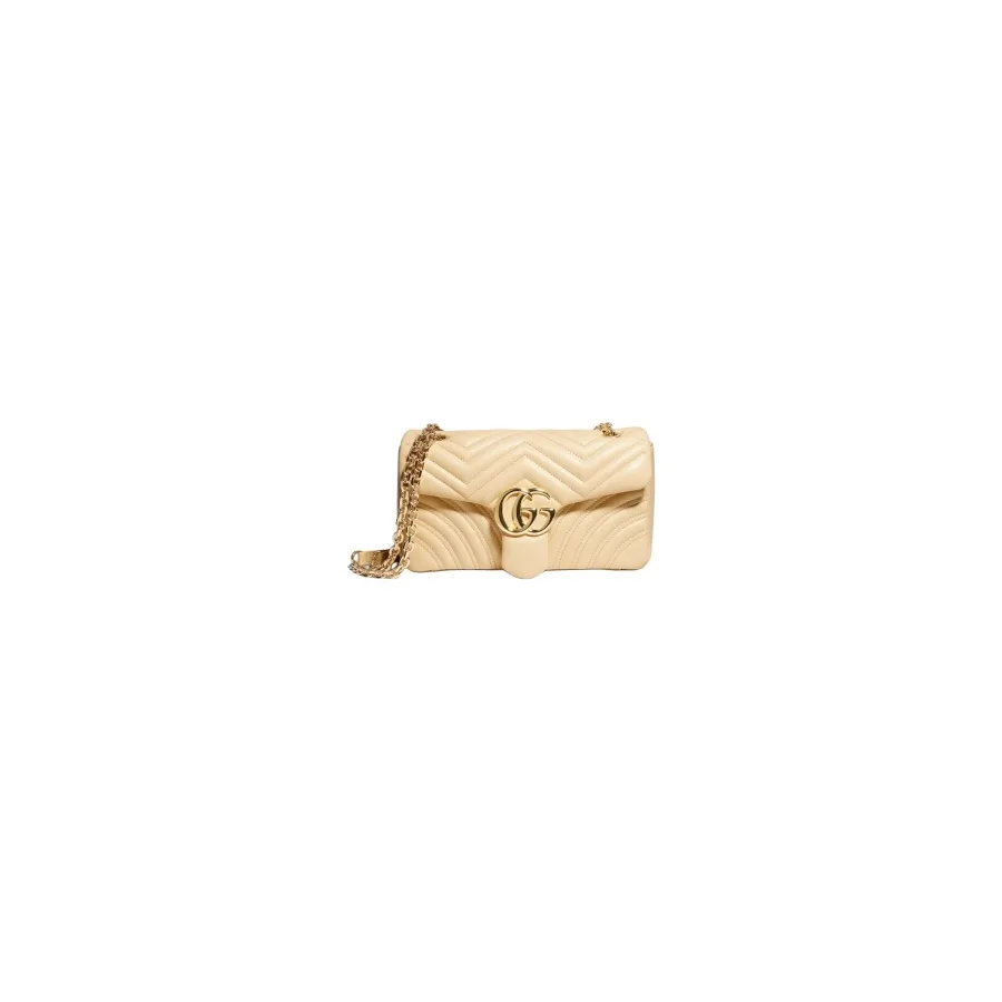 Gucci pale yellow Marmont flap bag — ref 799138