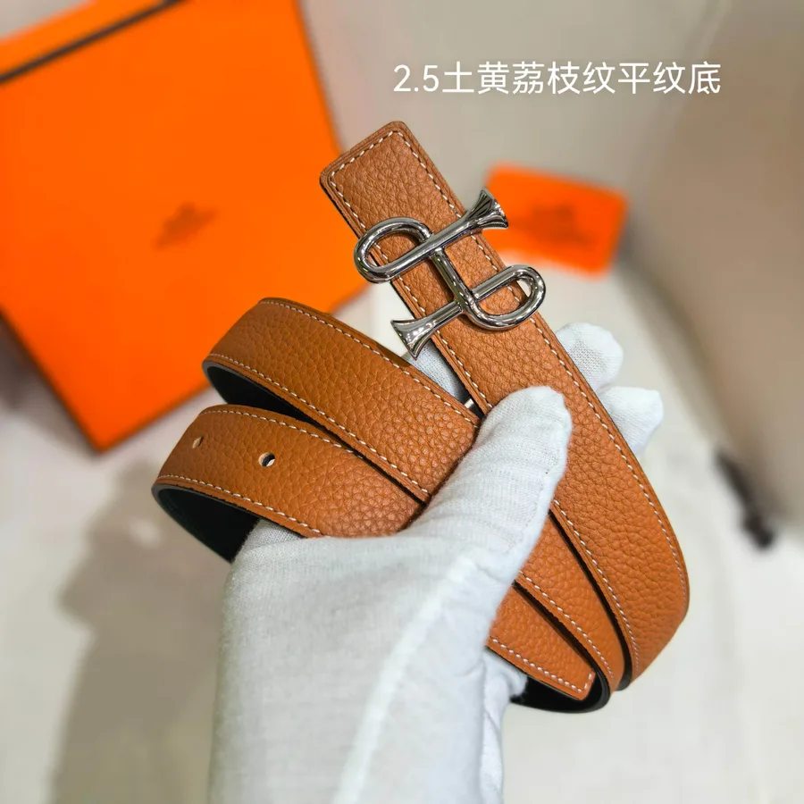 Hermès caramel belt — ref 811962