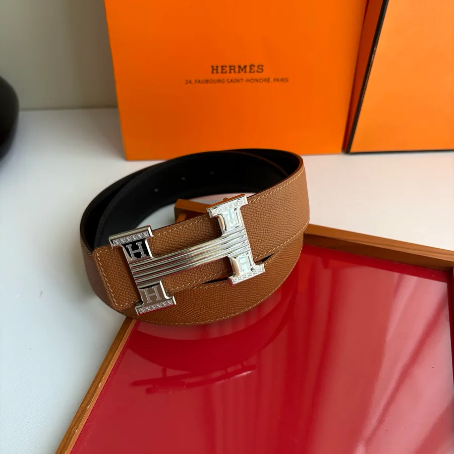 Hermès caramel belt — ref 812164