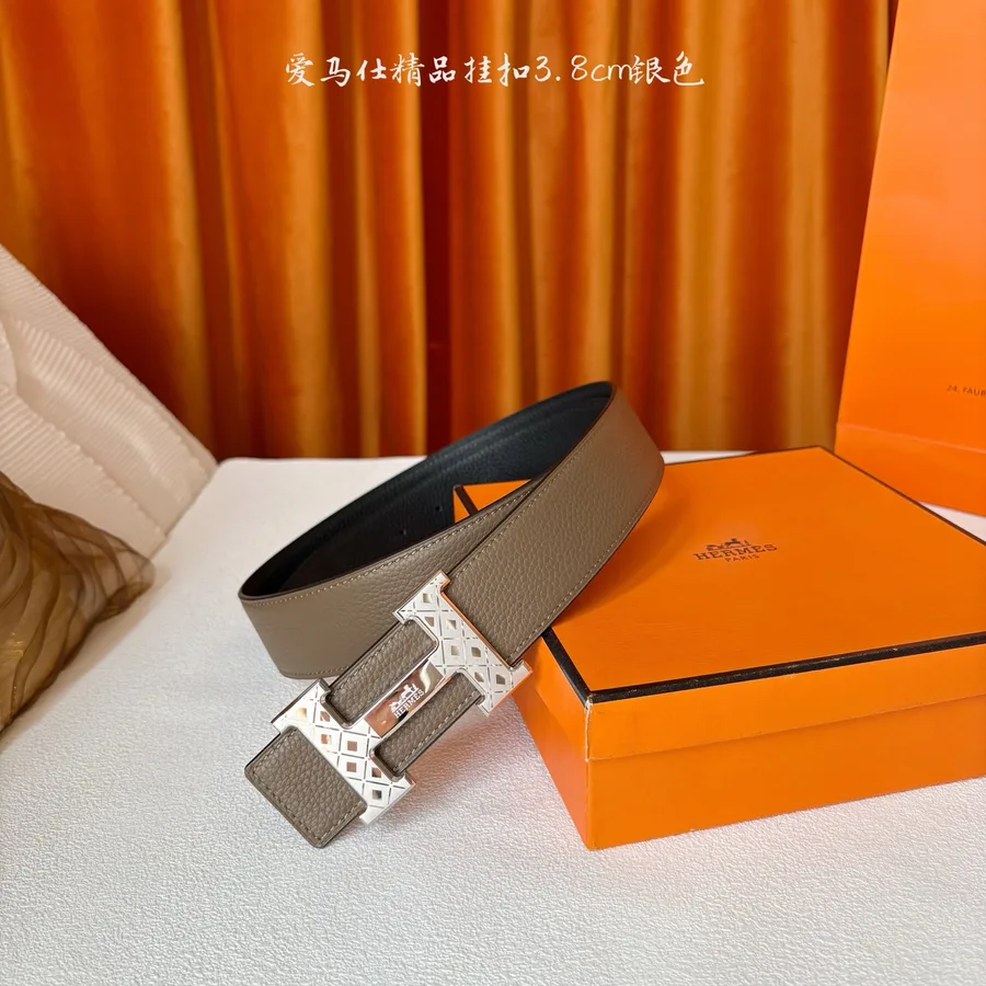 Hermès grey belt — ref 754712