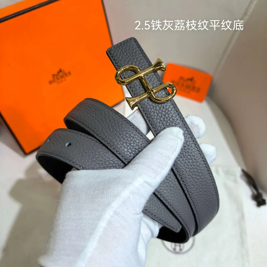 Hermès grey belt — ref 811963