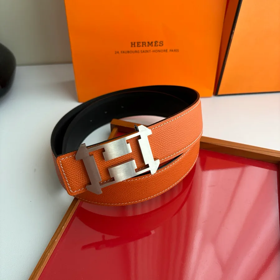 Hermès orange belt — ref 812130