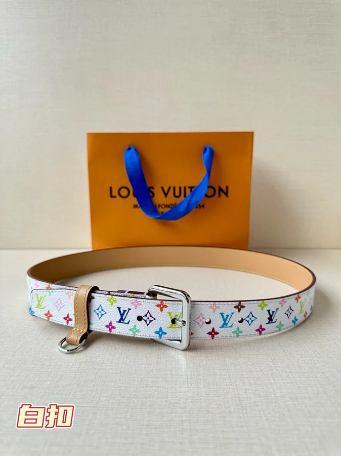 Louis Vuitton white belt