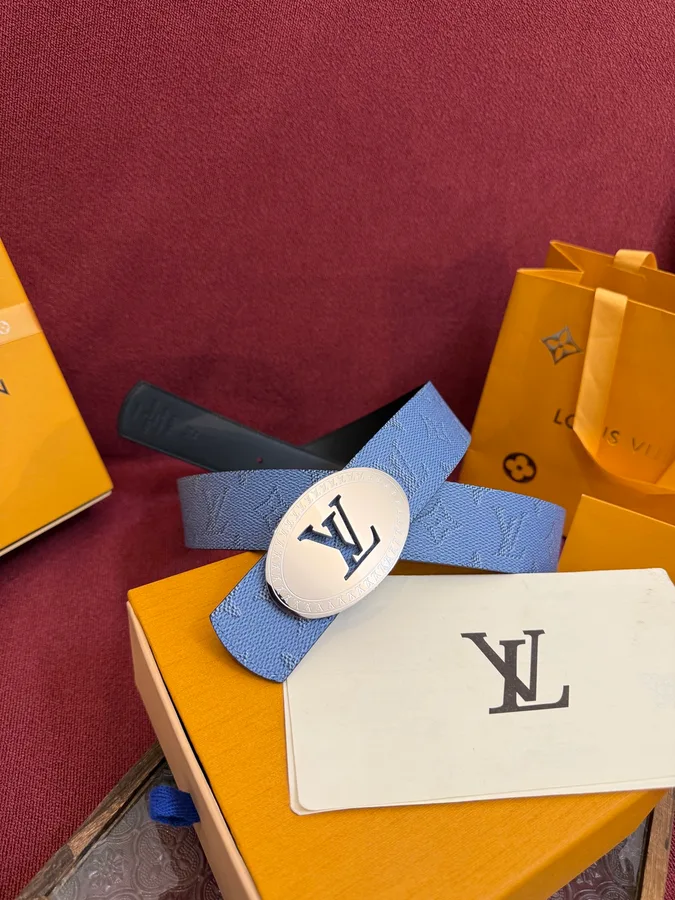 Louis Vuitton washed blue belt