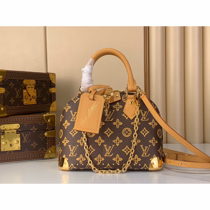 Louis Vuitton brown canvas bag — ref 770218