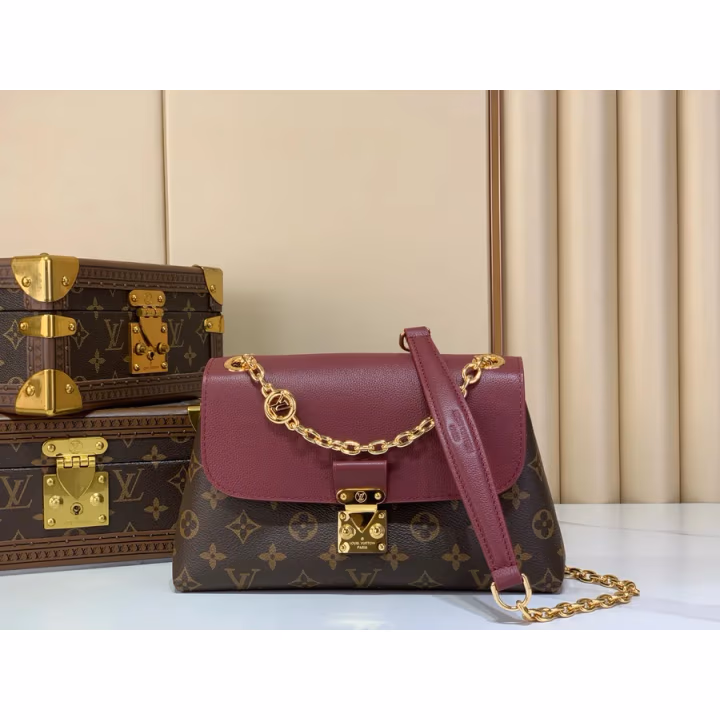 Louis Vuitton burgundy canvas bag — ref 787714
