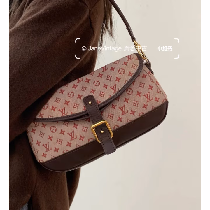 Louis Vuitton burgundy canvas bag — ref 794842