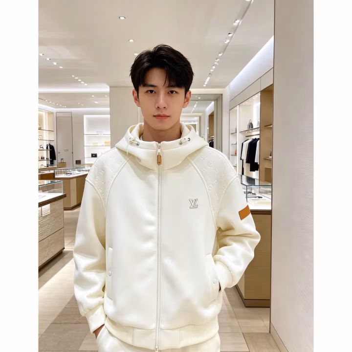 Louis Vuitton cream hoodie — ref 838925