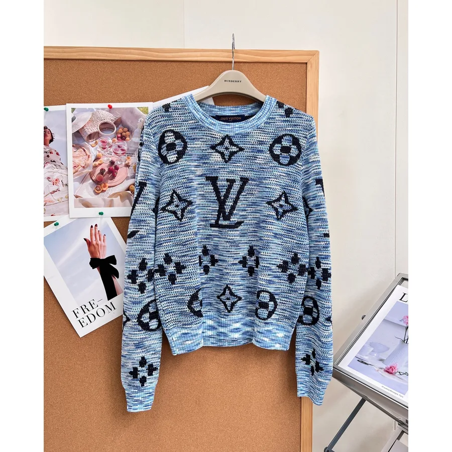 Louis Vuitton washed blue sweater — ref 822137