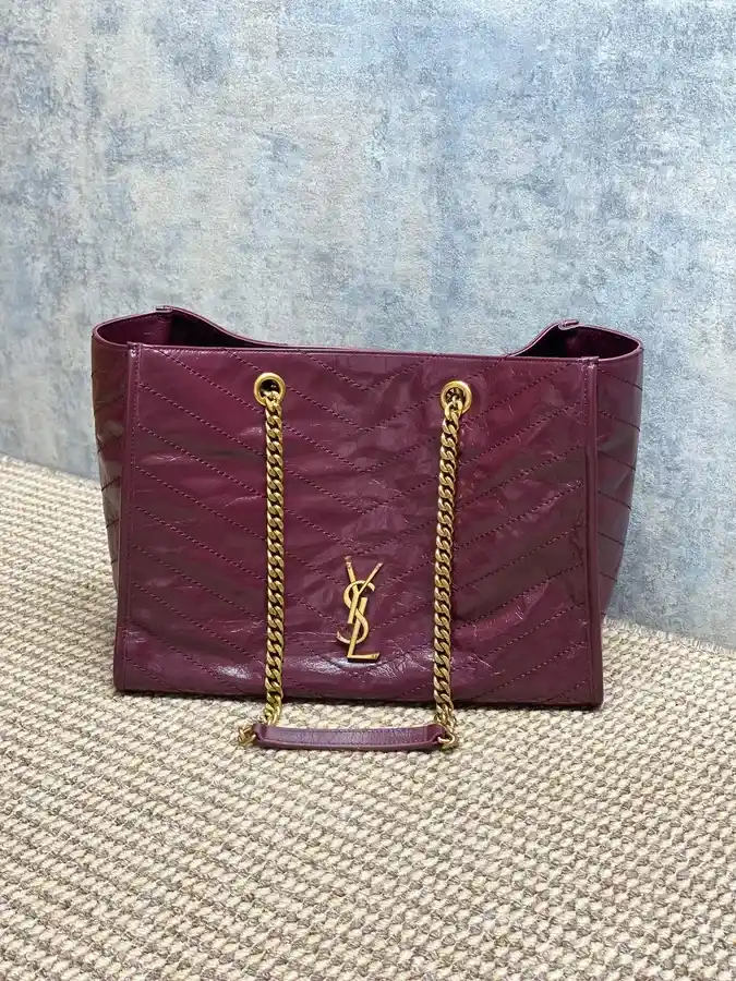 Saint Laurent burgundy tote bag — ref 788406