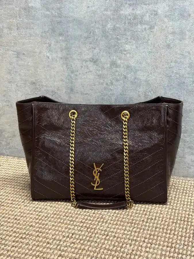Saint Laurent burgundy tote bag — ref 833401