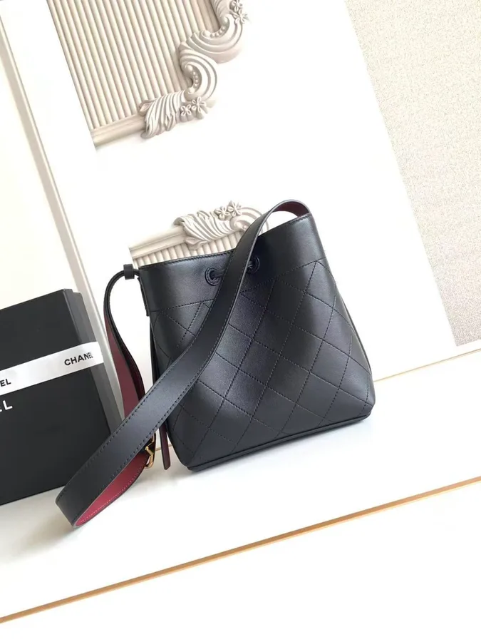 Chanel bucket bag angle catalog photo
