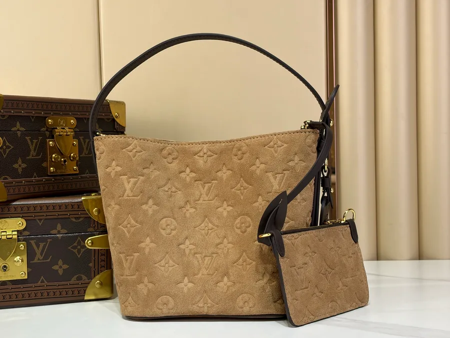 LV All In BB suede bucket angle catalog photo