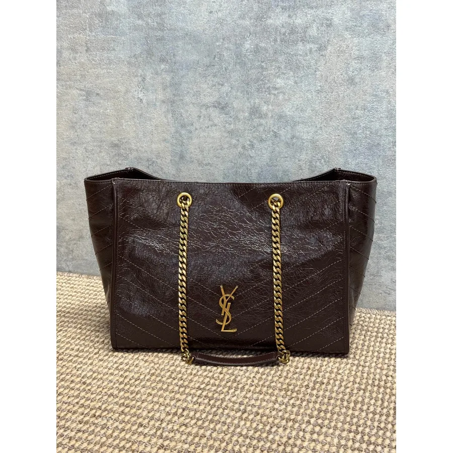 YSL Niki black chain tote front catalog photo